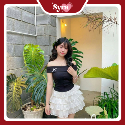 chân váy hoa phối với áo gì